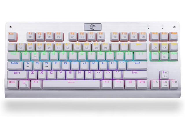 Granvela MechanicalEagle Z-77 75% Mechanical Keyboard Aluminium Panel Clicky Blue Switches Rainbow LED Backlit N-Key Rollover 87-Key...