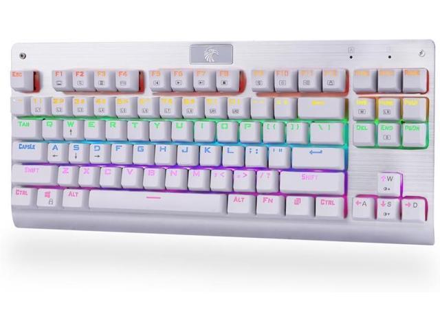 Granvela MechanicalEagle Z-77 75% Mechanical Keyboard Aluminium Panel Clicky Blue Switches Rainbow LED Backlit N-Key Rollover 87-Key...