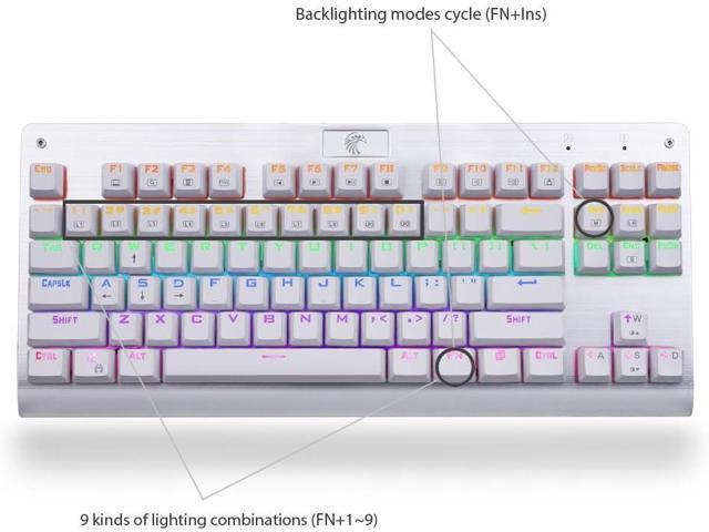 Granvela MechanicalEagle Z-77 75% Mechanical Keyboard Aluminium Panel Clicky Blue Switches Rainbow LED Backlit N-Key Rollover 87-Key...