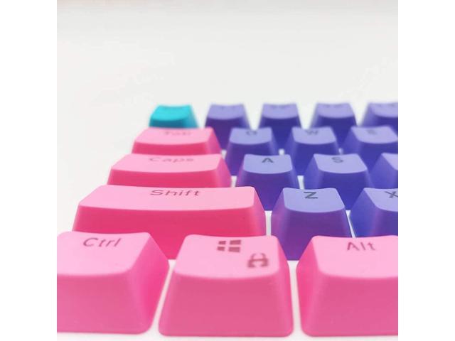 GTSP PBT Backlit Keycaps 60 Percent with 6.25U Space Bar OEM Profile for Cherry MX Switch Mechanical Gaming Keyboard (Purple+Pink+Blue)