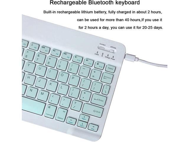 Ultra-Slim Bluetooth Keyboard Portable Rechargeable Wireless Keyboard Compact for Android Windows Tablet Cell Phone iOS iPhone iPad, iPad Pro, iPad...