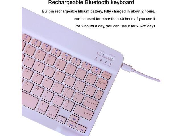 Ultra-Slim Bluetooth Keyboard Portable Rechargeable Wireless Keyboard Compact for Android Windows Tablet Cell Phone iOS iPhone iPad, iPad Pro, iPad...