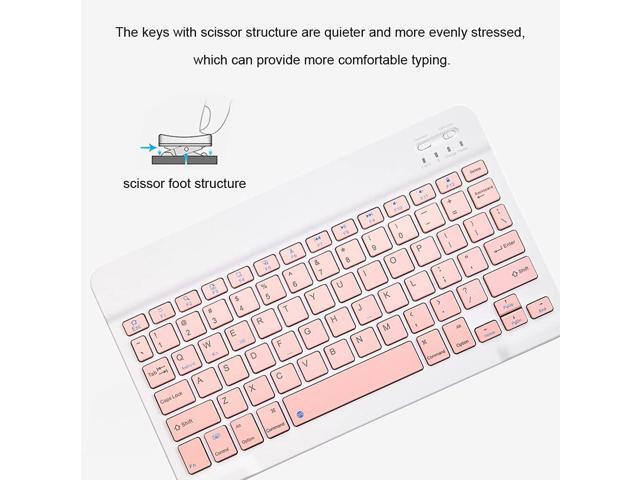 Ultra-Slim Bluetooth Keyboard Portable Rechargeable Wireless Keyboard Compact for Android Windows Tablet Cell Phone iOS iPhone iPad, iPad Pro, iPad...