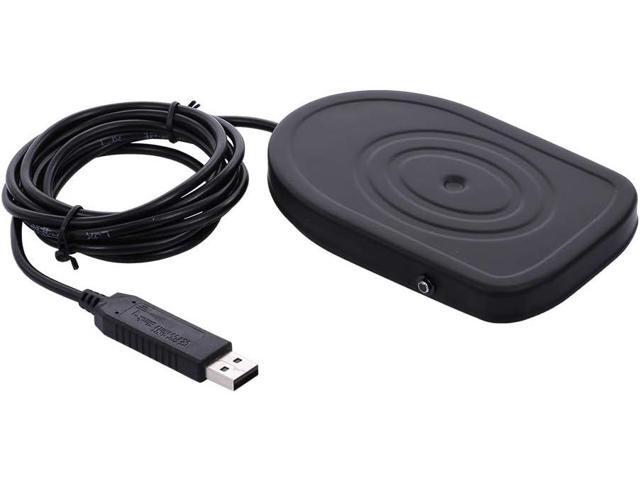 Metal USB Single Foot Control Action Switch Pedal Free Driver HID for Keyboard Mouse Game PC Laptop (Black)