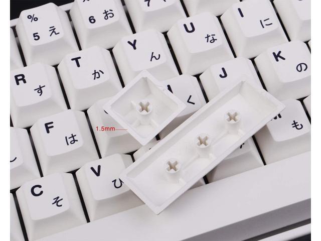 Gliging 135 Keys PBT Japanese Keycaps Cherry Profile DYE-Sub White Theme Minimalist Style Suitable for Mechanical Keyboard