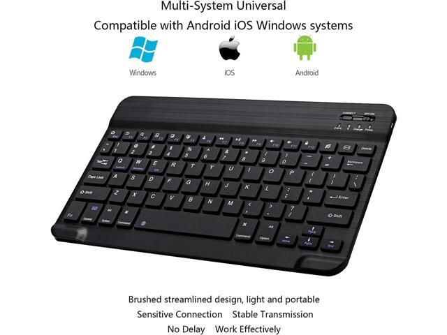 Ultra-Slim Bluetooth Keyboard Portable Mini Wireless Keyboard Rechargeable for Apple iPad iPhone Samsung Tablet Phone Smartphone iOS Android...