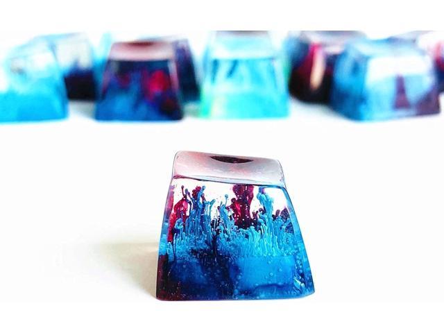 1 Pcs Handmade Seabed Landscape R4 Keycap Resin Artisan Backlit Switch SA Profile for Cherry MX RGB Gaming Mechanical Keyboard DIY Replace...