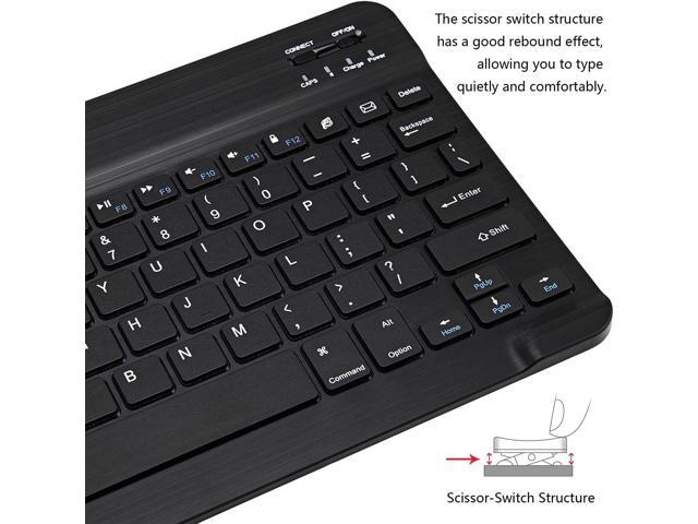 Ultra-Slim Bluetooth Keyboard Portable Mini Wireless Keyboard Rechargeable for Apple iPad iPhone Samsung Tablet Phone Smartphone iOS Android...