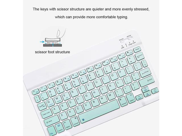 Ultra-Slim Bluetooth Keyboard Portable Rechargeable Wireless Keyboard Compact for Android Windows Tablet Cell Phone iOS iPhone iPad, iPad Pro, iPad...