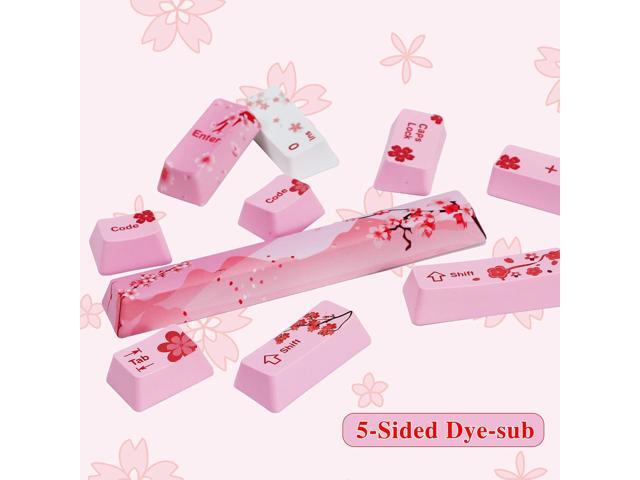 GTSP 104 Pink Keycaps Cute Japanese Custom Gaming keycap Set of Dye-Sub OEM Profile for Cherry Mx Gateron Kailh Switch 87/104 60% Mechanical...