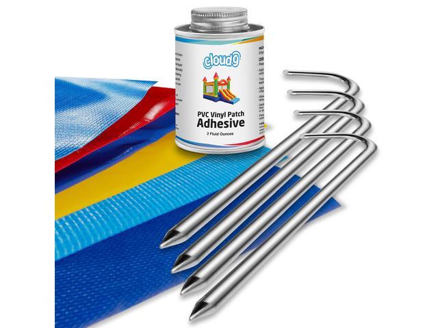 Cloud 9 Professional Vinyl Repair Patch Kit for Inflatable Bounce House with Hold Down Stakes