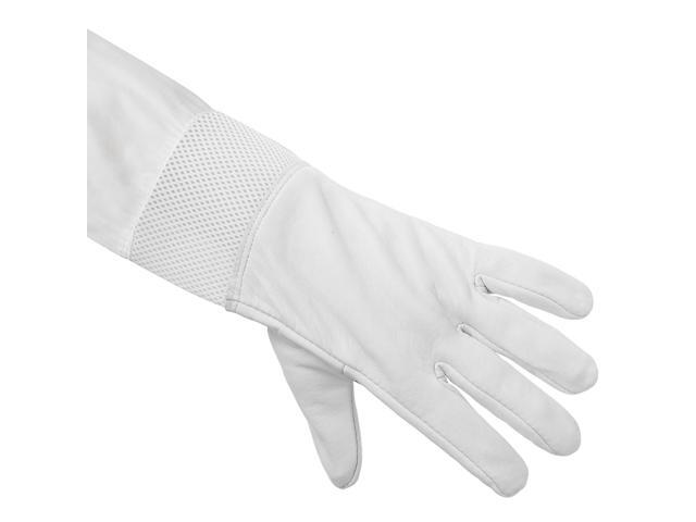 Honey Keeper Beekeeping Gloves, Small - Goatskin Leather with Ventilated Canvas Sleeve and Elastic Cuff