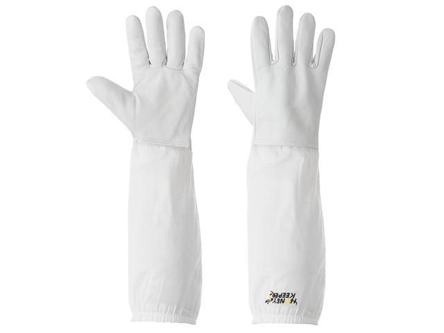 Honey Keeper Beekeeping Gloves, Extra Large - Goatskin Leather with Canvas Sleeve and Elastic Cuff