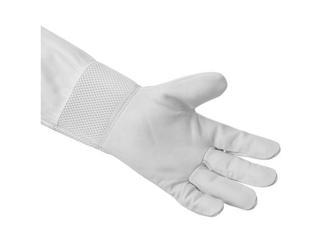 Honey Keeper Beekeeping Gloves, Small - Goatskin Leather with Ventilated Canvas Sleeve and Elastic Cuff