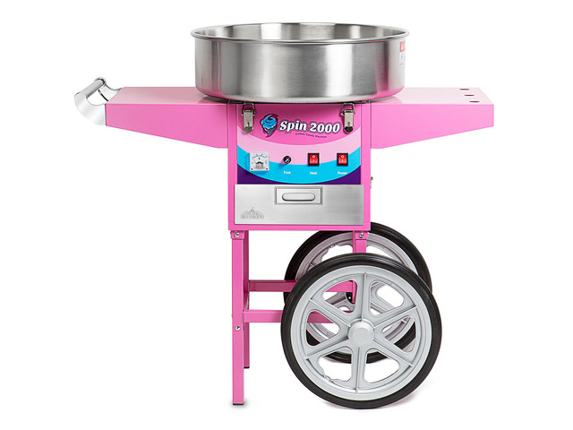 Olde Midway Cotton Candy Machine Cart, SPIN-2000 Electric Candy Floss Maker, Commercial-Grade