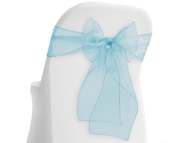 Lann's Linens - 100 Elegant Organza Wedding/Party Chair Cover Sashes/Bows - Ribbon Tie Back Sash - Turquoise