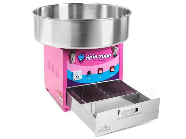 Olde Midway Cotton Candy Machine and SPIN 2000 Electric Candy Floss Maker - SPIN 2000, Commercial-Grade