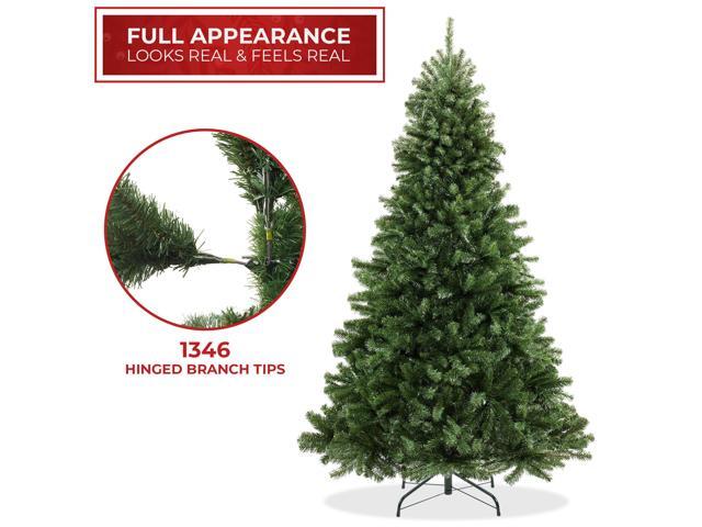 Casafield 7.5FT Realistic Green Spruce Unlit Artificial Holiday Christmas Tree with Sturdy Metal Stand