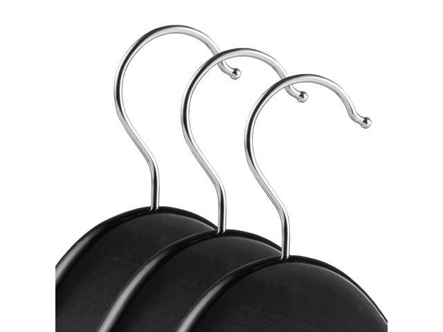 Casafield - 20 Black Wooden Suit Hangers - Premium Lotus Wood with Notches & Chrome Swivel Hook for Dress Clothes, Coats, Jackets, Pants, Shirts,...