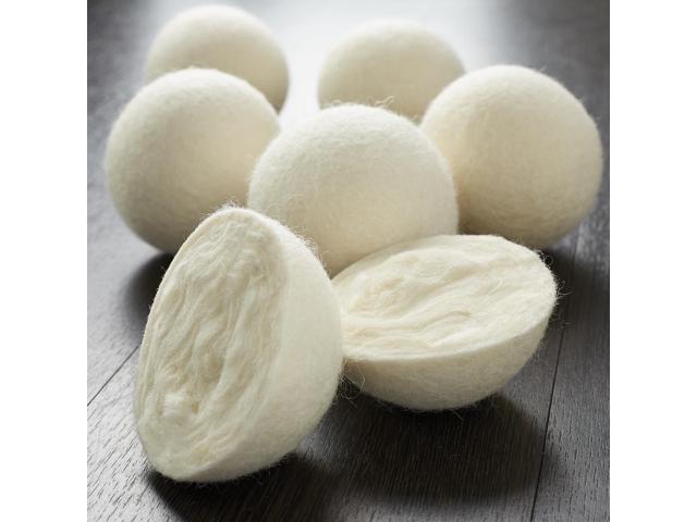 Casafield Wool Dryer Balls Set of 6, Extra Large Organic Handmade 100% New Zealand Wool, Natural Laundry Fabric Softener
