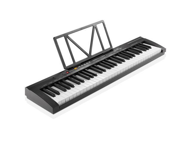 Ashthorpe 61-Key Electronic Keyboard Piano for Beginners, Digital Piano Keyboard Set Includes Headphones, Microphone, and Keynote Stickers