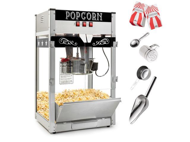 Olde Midway Commercial Popcorn Machine Maker Popper with Large 12-Ounce Kettle - Black
