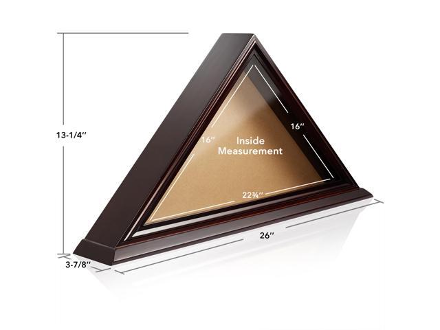 Reminded Military Memorial American Flag Display Case, Solid Wood Mahogany Finish
