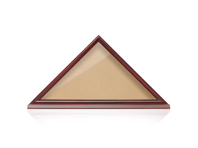Reminded Memorial Veteran American Flag Display Case, Solid Wood Cherry Finish