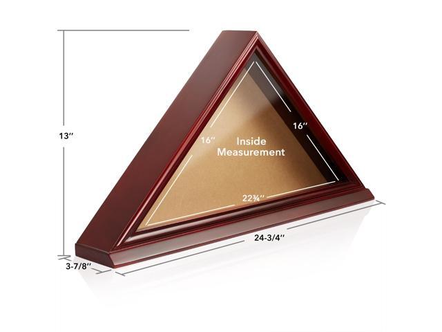 Reminded Memorial Veteran American Flag Display Case, Solid Wood Cherry Finish