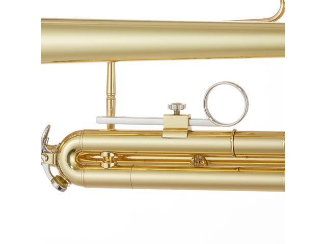 Ashthorpe Standard Bb Trumpet with Gold Brass Finish - Includes Case, Mouthpiece, Gloves, Cleaning Cloth, Valve Oil
