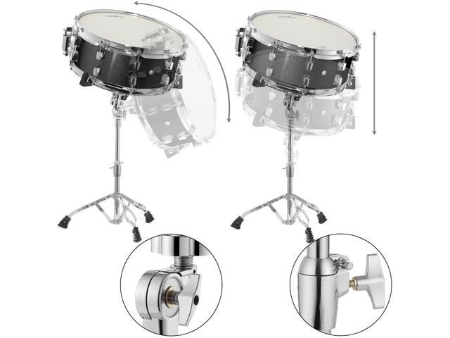 Ashthorpe Snare Drum Set with Remo Head (Black) - Student Beginner Kit with Stand, Padded Gig Bag, Practice Pad, Neck Strap, and Sticks