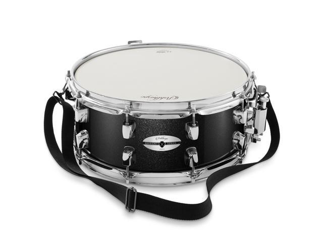 Ashthorpe Snare Drum Set with Remo Head (Black) - Student Beginner Kit with Stand, Padded Gig Bag, Practice Pad, Neck Strap, and Sticks