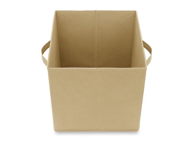 Casafield Set of 6 Collapsible Fabric Cube Storage Bins, Sandy Beige - 11' Foldable Cloth Baskets for Shelves, Cubby Organizers & More