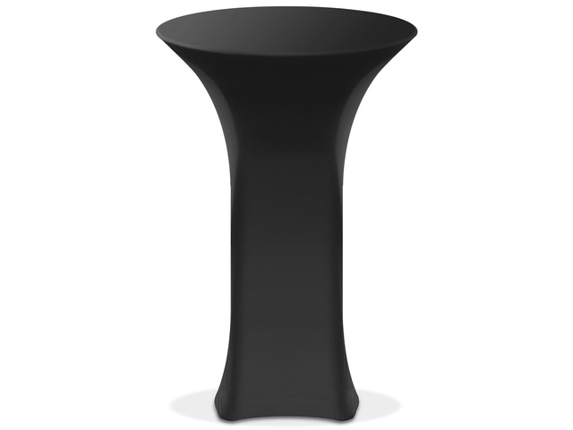 Lann's Linens - 30' Round Highboy Cocktail Table Cover, Stretch Spandex Fitted Tablecloth - Black