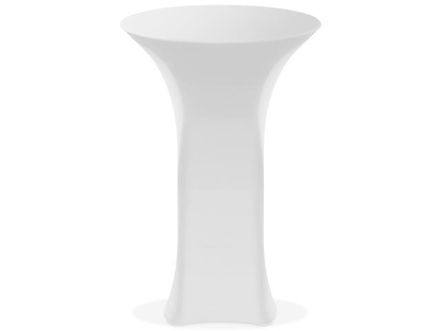 Lann's Linens - 30' Round Highboy Cocktail Table Cover, Stretch Spandex Fitted Tablecloth - White