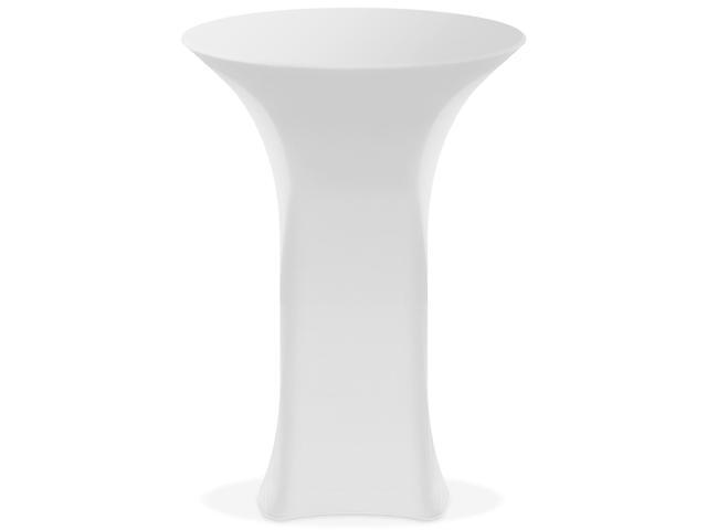 Lann's Linens - 32' Round Highboy Cocktail Table Cover, Stretch Spandex Fitted Tablecloth - White