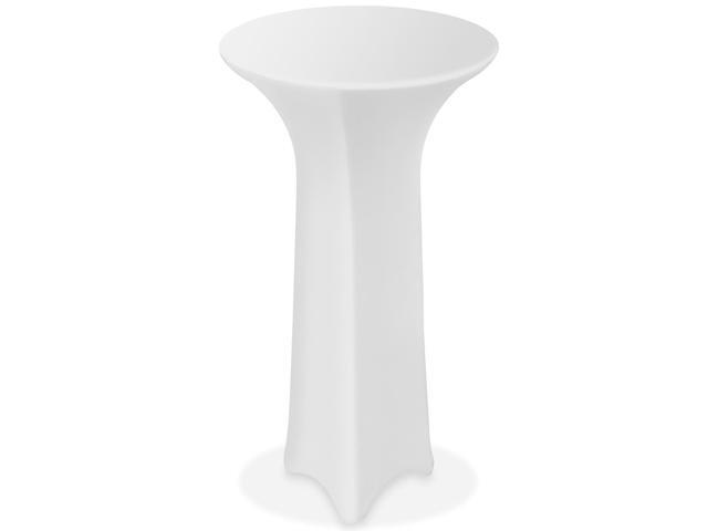 Lann's Linens - 30' Round Highboy Cocktail Table Cover, Stretch Spandex Fitted Tablecloth - White