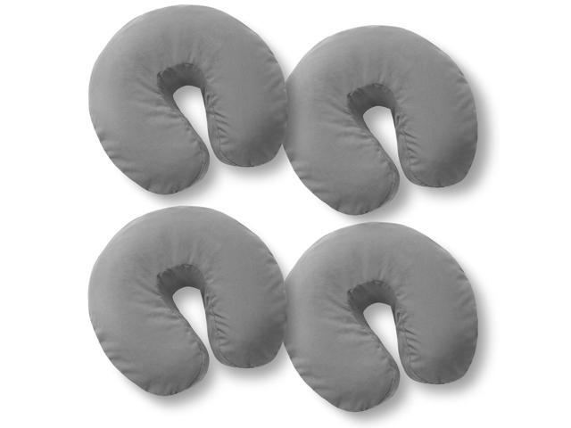 Saloniture 4-Pack Premium Microfiber Face Cradle Covers - Ultra Soft Fitted Massage Table Cradle Cover - Gray