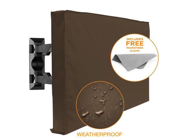 outdoor tv cover - 60' model for 58'' - 62' flat screens - slim fit - weatherproof weather dust resistant television protector - brown