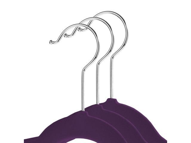 Casafield 50 Velvet Kid's Hangers - 14' Size for Children's Clothes - Purple