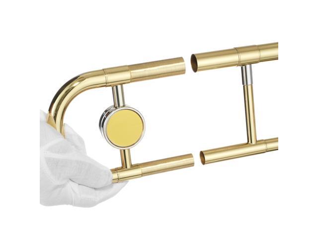 Ashthorpe Bb Tenor Slide Trombone with Gold Lacquer Finish - Includes Case, Mouthpiece, Gloves, Cleaning Cloth, Slide Grease
