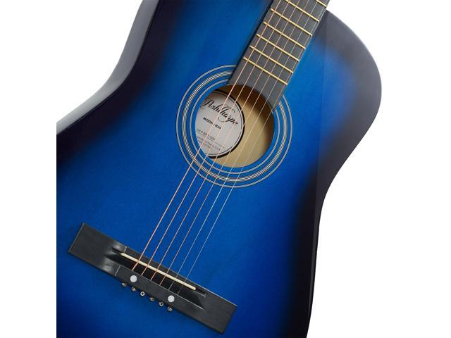 Ashthorpe 38-inch Beginner Acoustic Guitar Package (Blue), Basic Starter Kit w/ Gig Bag, Strings, Strap, Tuner, Pitch Pipe, Picks