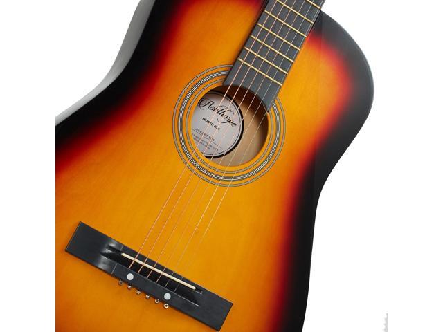 Ashthorpe 38-inch Beginner Acoustic Guitar Package (Sunburst), Basic Starter Kit w/ Gig Bag, Strings, Strap, Tuner, Pitch Pipe, Picks