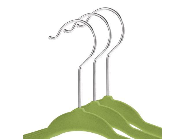 Casafield 50 Velvet Baby Hangers - 11' Size for Infant & Toddler Clothes - Lime Green