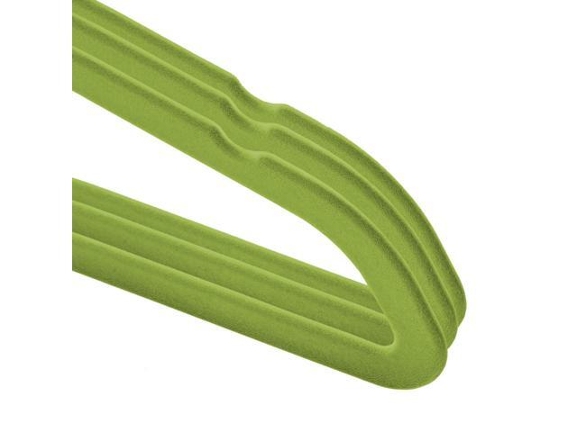 Casafield 50 Velvet Baby Hangers - 11' Size for Infant & Toddler Clothes - Lime Green