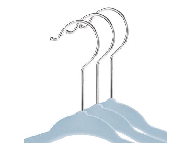 Casafield 50 Velvet Baby Hangers - 11' Size for Infant & Toddler Clothes - Light Blue
