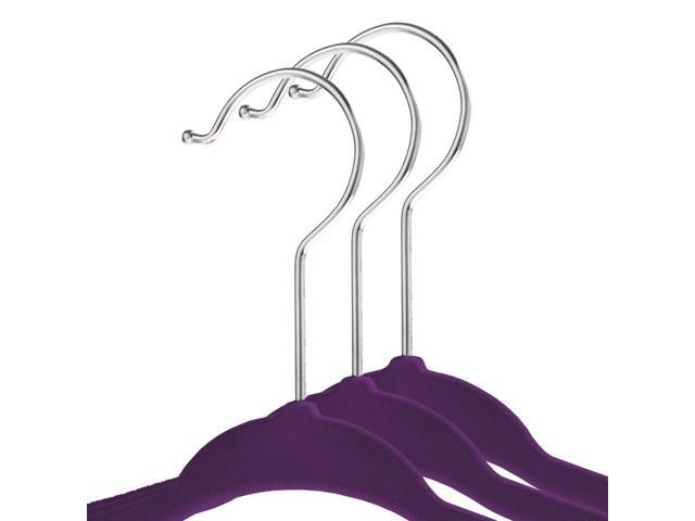 Casafield 50 Velvet Baby Hangers - 11' Size for Infant & Toddler Clothes - Purple