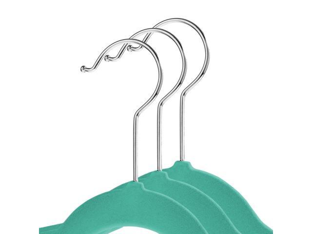 Casafield 50 Velvet Kid's Hangers - 14' Size for Children's Clothes - Teal