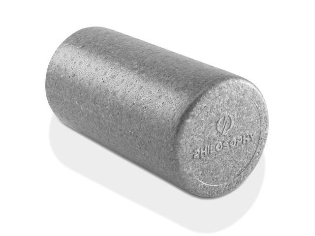 Philosophy Gym 12' High-Density Foam Roller for Exercise, Massage, Muscle Recovery - Round, Gray