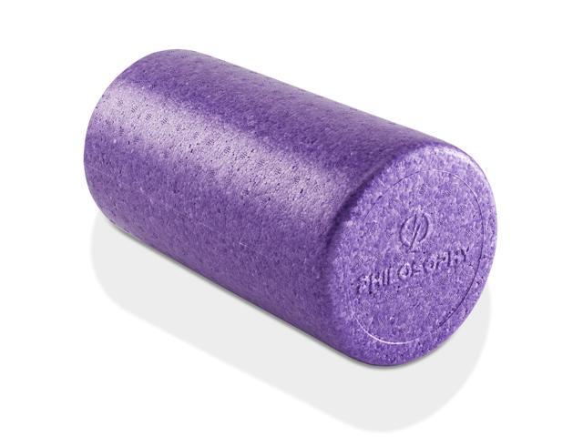 Philosophy Gym 12' High-Density Foam Roller for Exercise, Massage, Muscle Recovery - Round, Purple